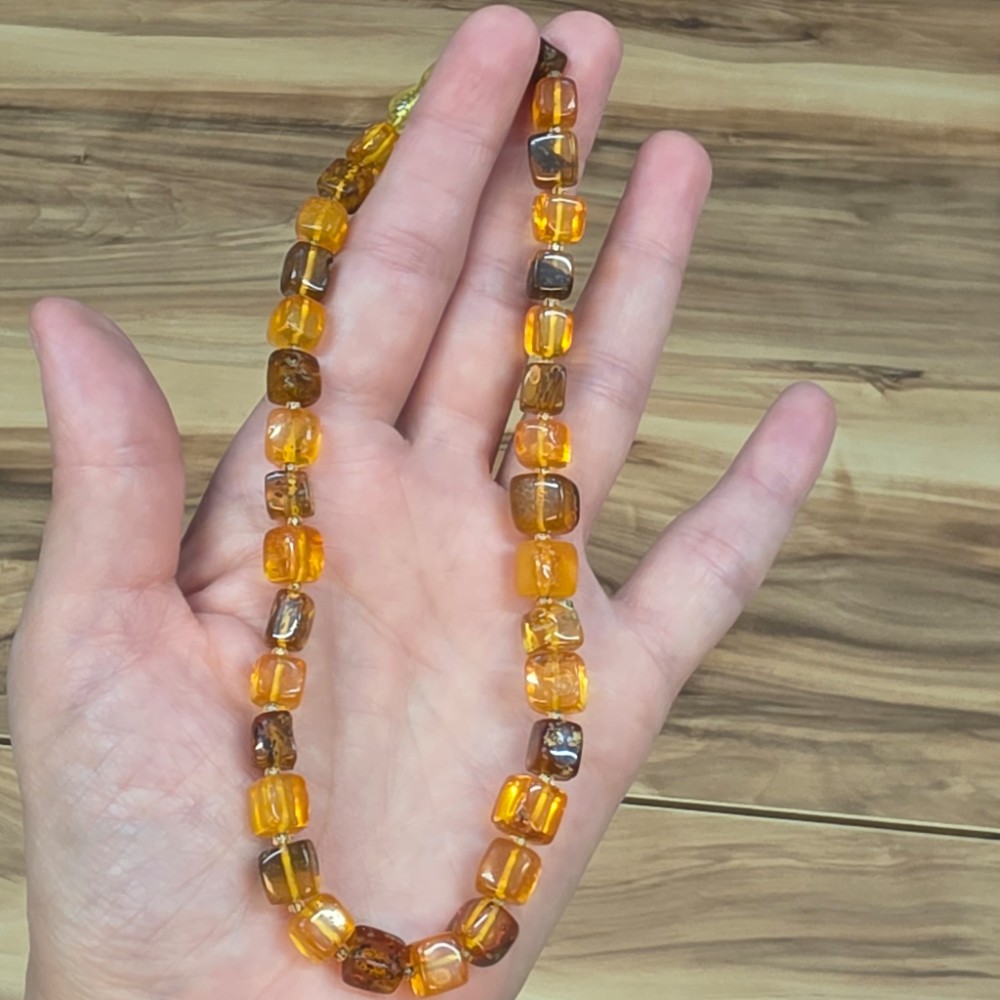 KEHRİBAR BEBEK KOLYESİ ORİJİNAL 12,85Gr 32,5CM K89