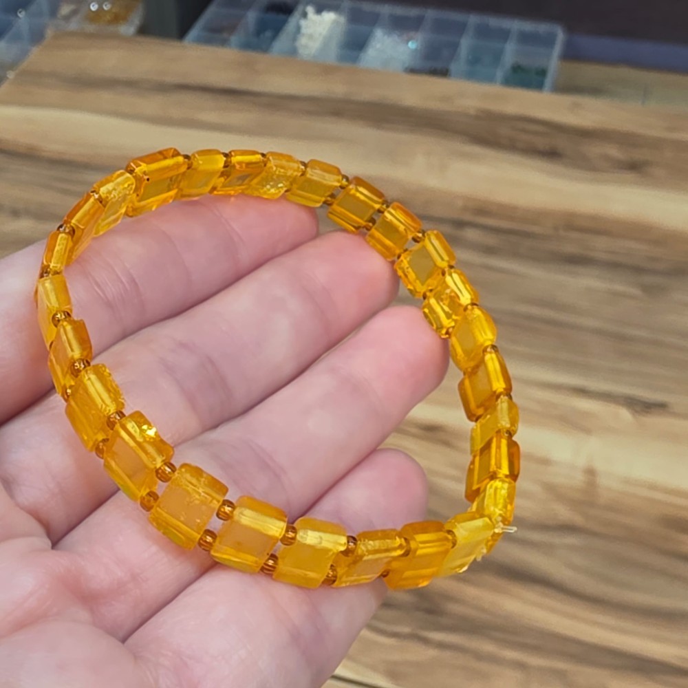 KEHRİBAR ÖZEL KESİM BİLEKLİK ORİJİNAL 4,86Gr 16-19CM B11