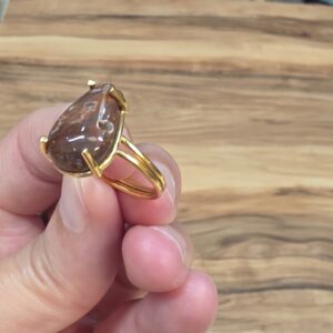AKİK A KALİTE AYARLI  GÜMÜŞ YÜZÜK ALTIN RENK 3,82GR A3 - Görsel 3