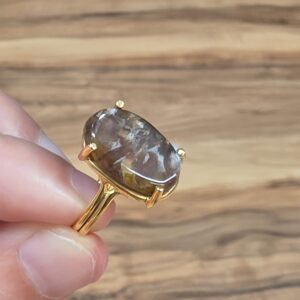 Alternative view of AKİK A KALİTE AYARLI  GÜMÜŞ YÜZÜK ALTIN RENK 3,68GR A2