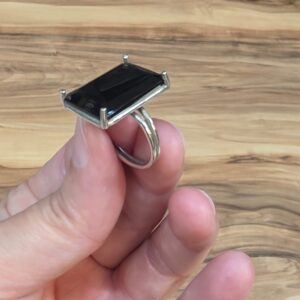 Alternative view of ONİKS FASET KESİM AA KALİTE AYARLI GÜMÜŞ YÜZÜK 5,40GR O1