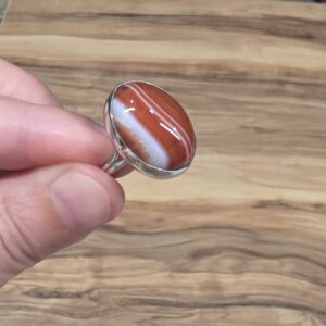 KARNELYON AKİK GÜMÜŞ AYARLI YÜZÜK 6,01GR K1