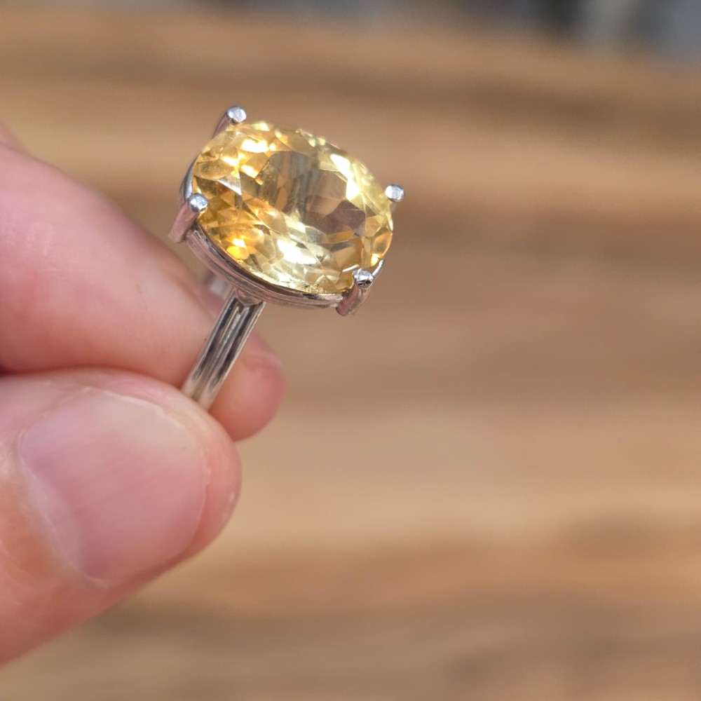 SİTRİN 7A KALİTE MÜCEVHER AYARLI YÜZÜK 3,46GR S3