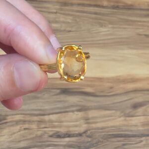 SİTRİN 7A KALİTE MÜCEVHER AYARLI YÜZÜK 3,42GR S6