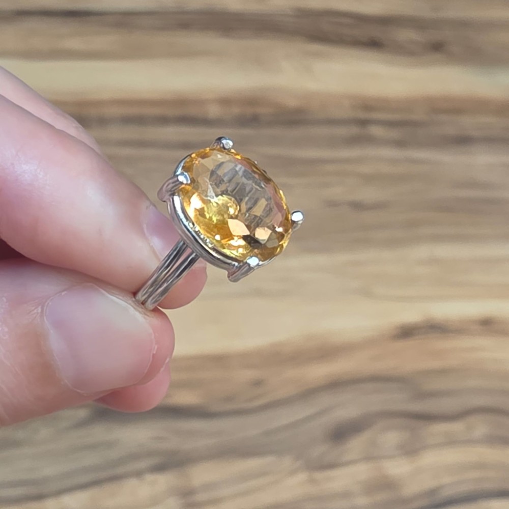 SİTRİN 7A KALİTE MÜCEVHER AYARLI YÜZÜK 3,30GR S7