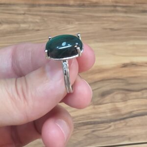 Alternative view of MALAKİT 7A KALİTE AYARI GÜMÜŞ YÜZÜK 3,46GR M3