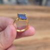 LAPİS LAZULİ FASET KESİM AYARLI ALTIN KAPLAMA GÜMÜŞ YÜZÜK 2,76Gr L23