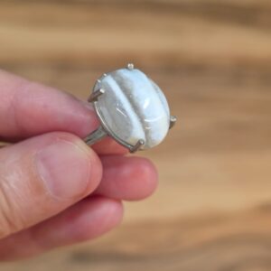 KALSEDON AA KALİTE GÜMÜŞ AYARLI YÜZÜK 4,45gr K3