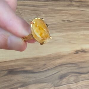 SAFİR SARI 7A KALİTE GÜMÜŞ AYARLI YÜZÜK 3,48GR 5