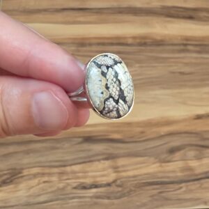 YILAN FOSİLİ ORİJİNAL AYARLI GÜMÜŞ YÜZÜK  4,45 GR Y4