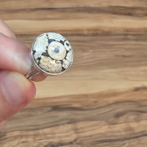 YILAN FOSİLİ ORİJİNAL AYARLI GÜMÜŞ YÜZÜK 4.70GR Y1