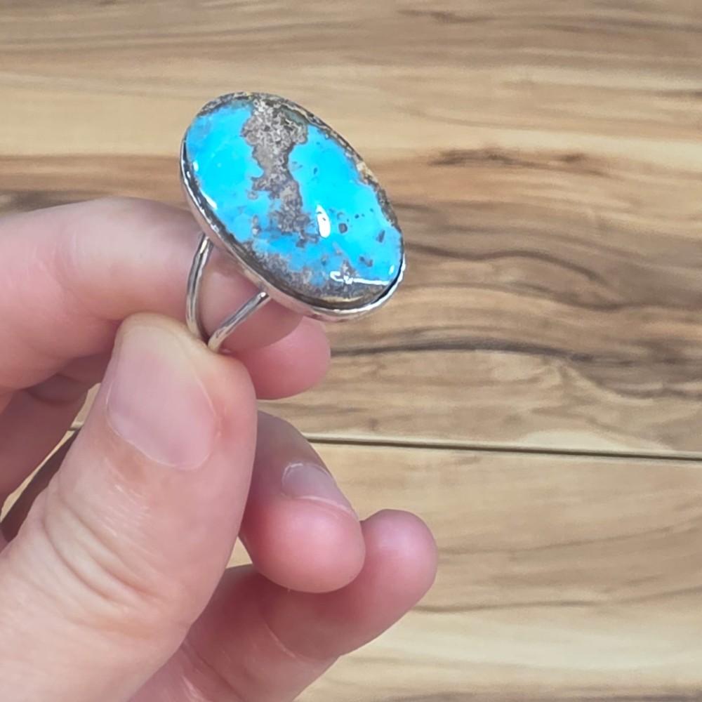 FİRUZE 7A KALİTE GÜMÜŞ AYARLI YÜZÜK 5,19Gr N68
