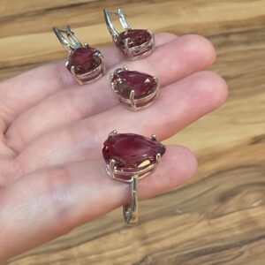 ZULTANİT GÜMÜŞ KOLYE+KÜPE+YÜZÜK DAMLA KESİM 13.20 GR Z2 - Görsel 4