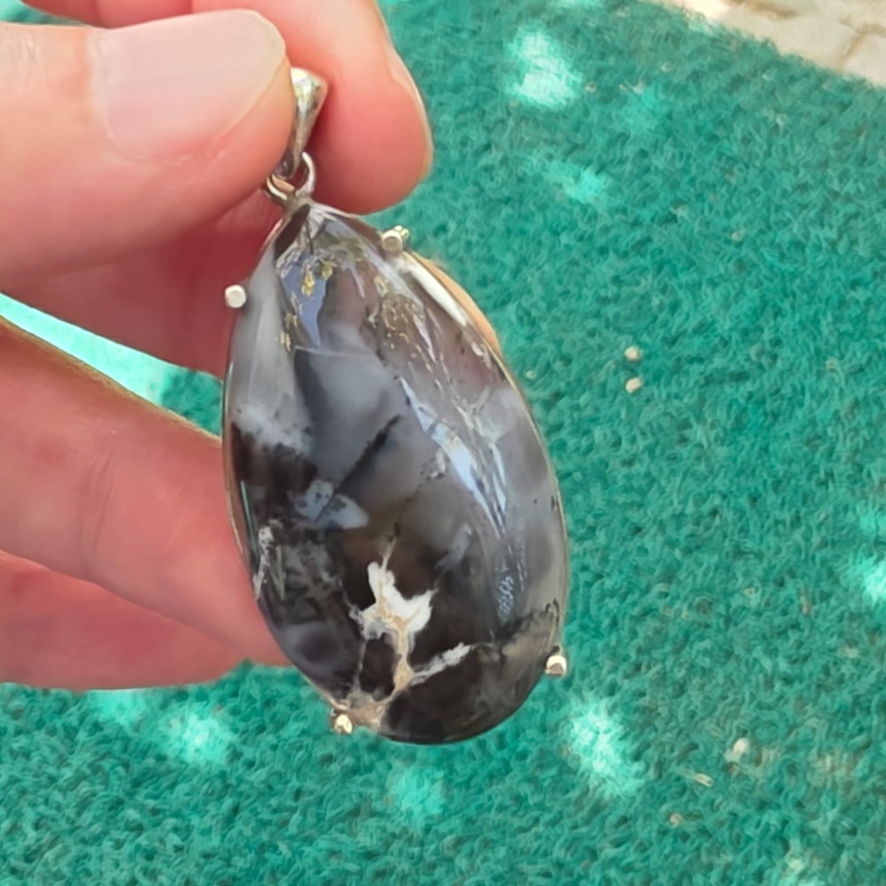DENTRİL OPAL AA KALİTE GÜMÜŞ KOLYE UCU 11,25GR D2 - Görsel 3