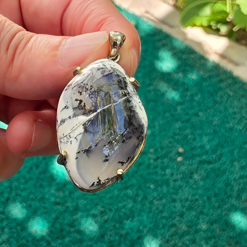 DENTRİL OPAL AA KALİTE GÜMÜŞ KOLYE UCU 9,75GR D5 - Görsel 4