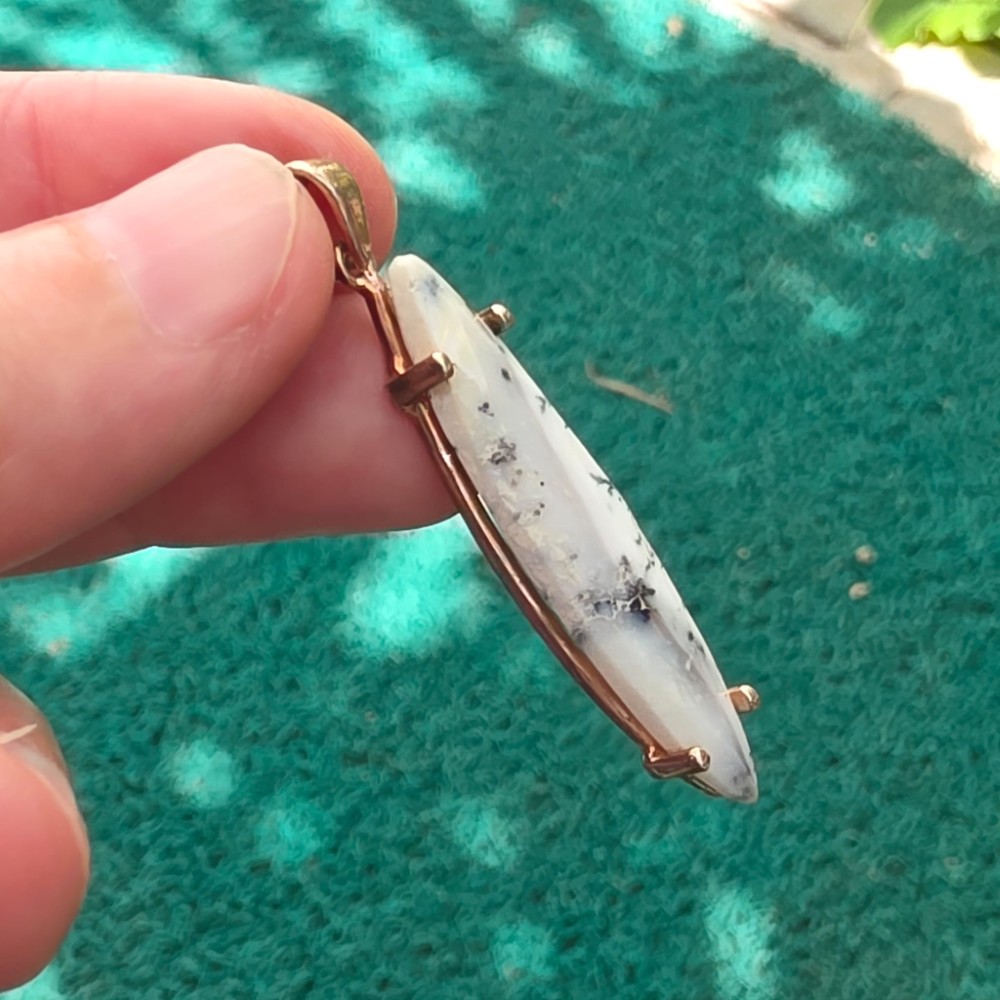 DENTRİL OPAL AA KALİTE GÜMÜŞ KOLYE UCU 4,10GR D6 - Görsel 4