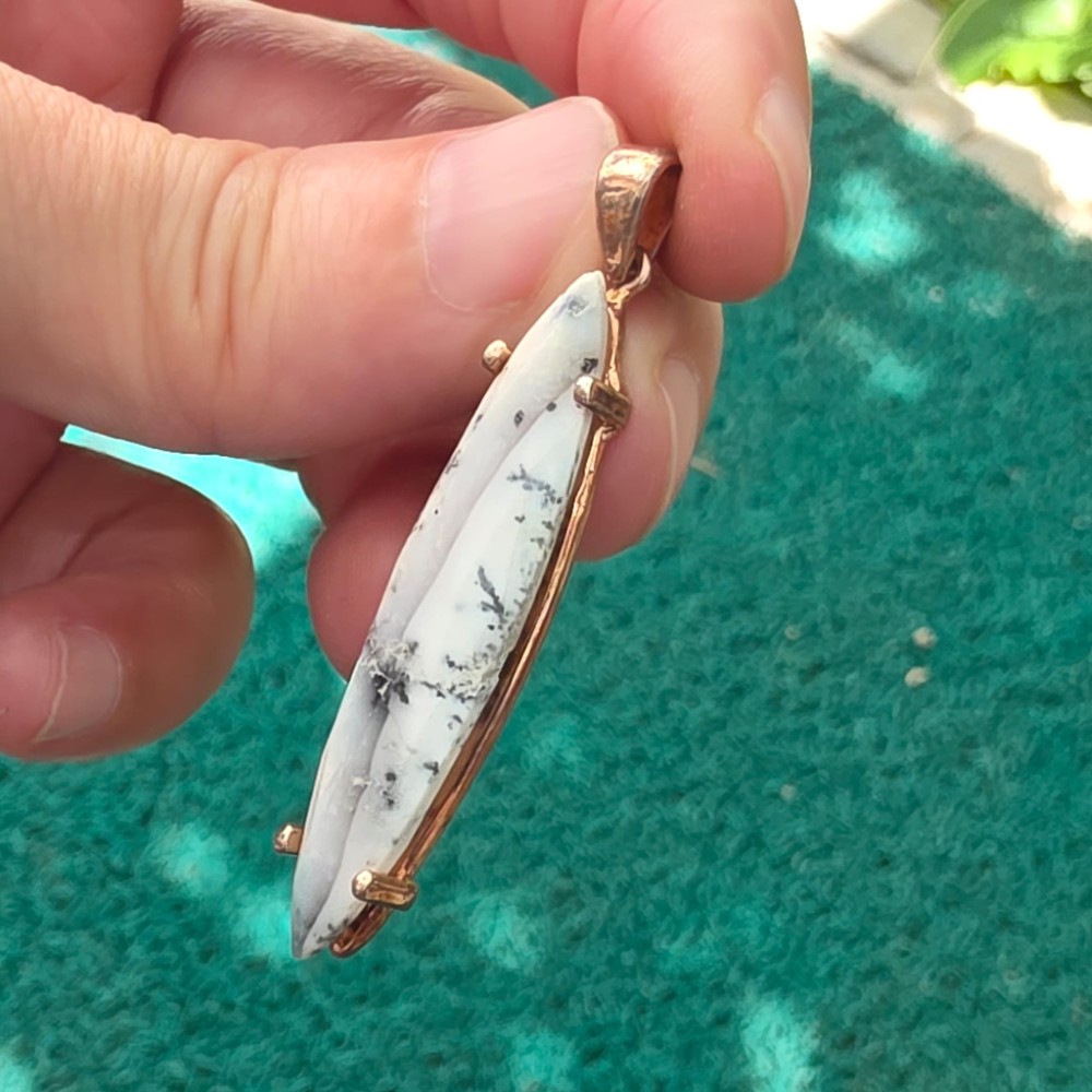 DENTRİL OPAL AA KALİTE GÜMÜŞ KOLYE UCU 4,10GR D6 - Görsel 3