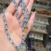 MAVİ TOPAZ+KİYANİT KOLYE GÜMÜŞ APARATLI 44CM