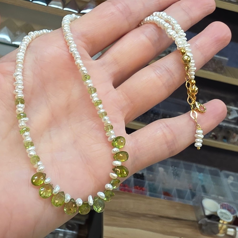 KUM İNCİ +ZEBERCET GÜMÜŞ APARATLI KOLYE 42CM