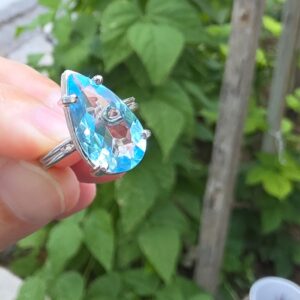 MAVİ TOPAZ AYARLI GÜMÜŞ YÜZÜK 3,94GR   T14 - Görsel 4