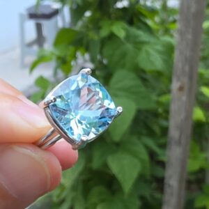 MAVİ TOPAZ AYARLI GÜMÜŞ YÜZÜK 4,39GR   T19