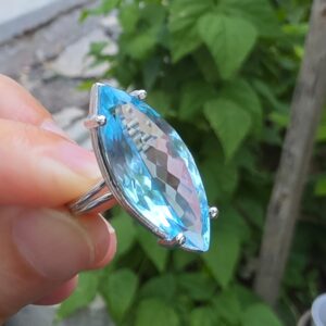 Alternative view of MAVİ TOPAZ AYARLI GÜMÜŞ YÜZÜK 6,00GR   T13