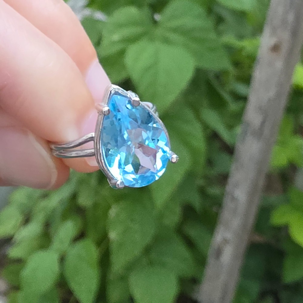 MAVİ TOPAZ AYARLI GÜMÜŞ YÜZÜK 3,94GR   T22