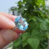MAVİ TOPAZ AYARLI GÜMÜŞ YÜZÜK OVAL 3,85GR   T39