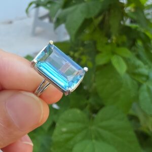 Alternative view of MAVİ TOPAZ AYARLI GÜMÜŞ YÜZÜK  4,15GR   T53