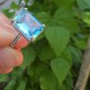 MAVİ TOPAZ AYARLI GÜMÜŞ YÜZÜK  4,48GR   T52