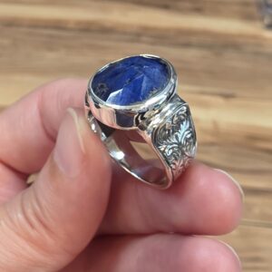 LAPİS LAZULİ EL İŞÇİLİĞİ 9,49GR ERKEK YÜZÜK NO:20 - Görsel 4