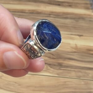 LAPİS LAZULİ EL İŞÇİLİĞİ 9,49GR ERKEK YÜZÜK NO:20 - Görsel 3