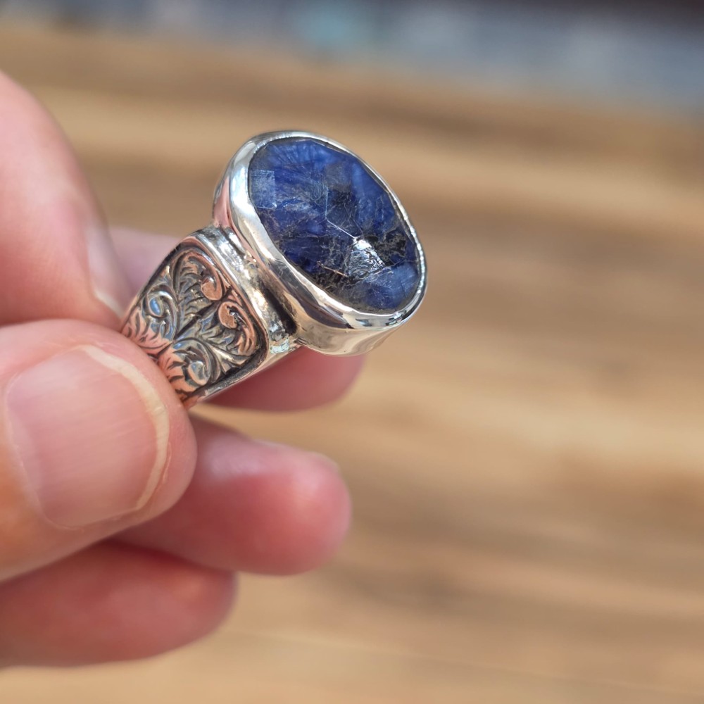 LAPİS LAZULİ EL İŞÇİLİĞİ 9,12GR ERKEK YÜZÜK NO:19