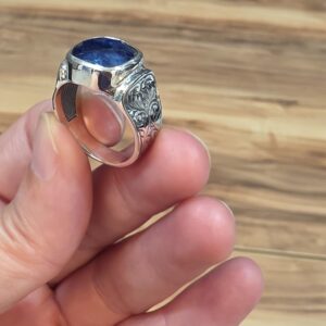 LAPİS LAZULİ EL İŞÇİLİĞİ 8,24GR ERKEK YÜZÜK NO:19 - Görsel 3