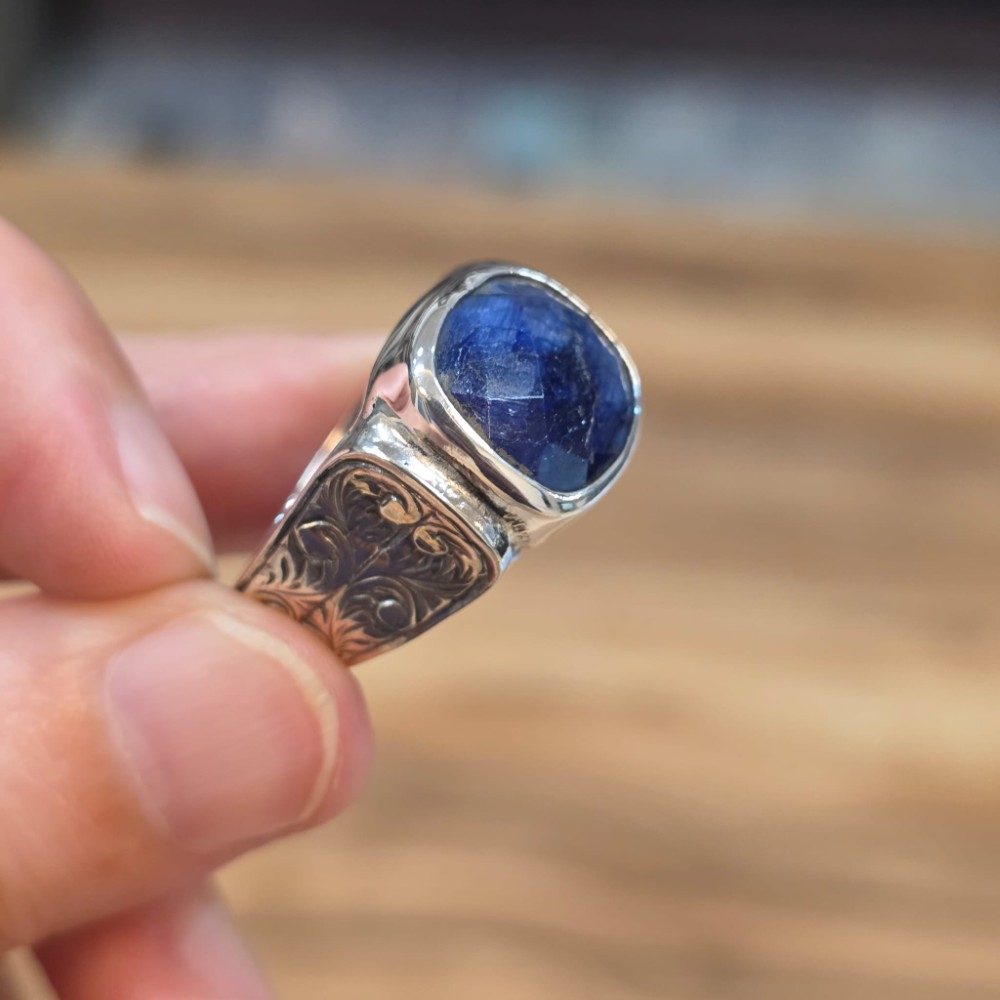 LAPİS LAZULİ EL İŞÇİLİĞİ 8,34GR ERKEK YÜZÜK NO:20
