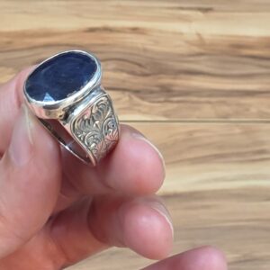LAPİS LAZULİ EL İŞÇİLİĞİ 8,96GR ERKEK YÜZÜK NO:18 - Görsel 4