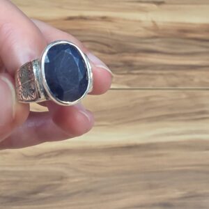 LAPİS LAZULİ EL İŞÇİLİĞİ 8,96GR ERKEK YÜZÜK NO:18 - Görsel 3