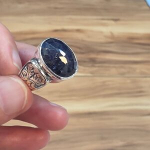 LAPİS LAZULİ EL İŞÇİLİĞİ 9,74GR ERKEK YÜZÜK NO:22 - Görsel 3