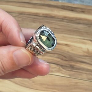 ZOİSİT ERKEK EL İŞÇİLİĞİ GÜMÜŞ 8,55GR YÜZÜK NO:19 - Görsel 3