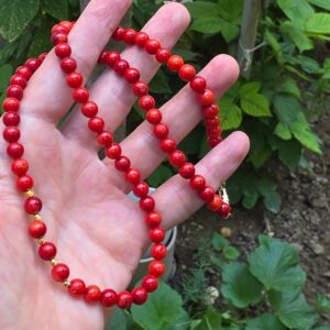 KIRMIZI MERCAN 6MM KOLYE  50CM