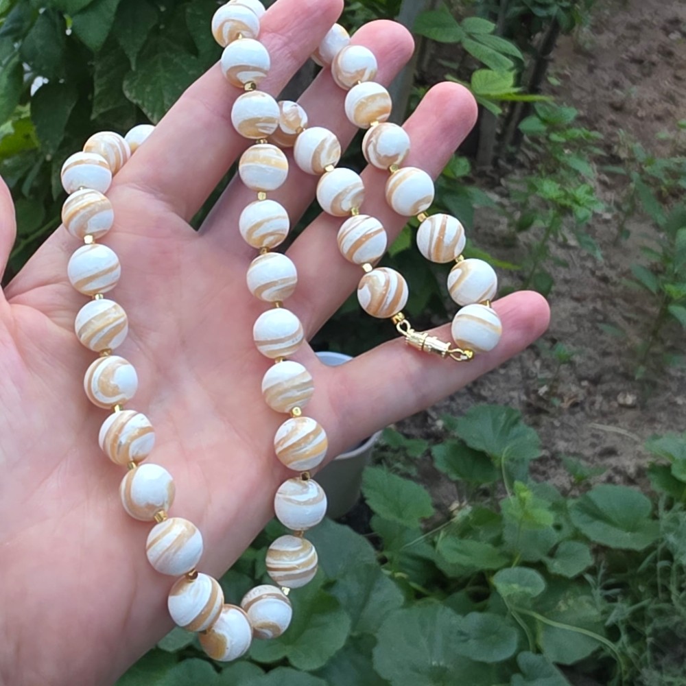 SEDEF ÇİZGİLİ KOLYE 10 MM 50CM S1