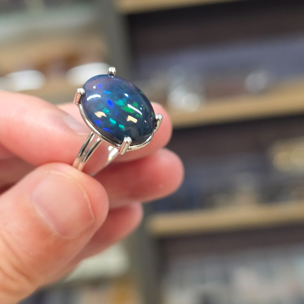 ATEŞ OPAL EL İŞÇİLİĞİ GÜMÜŞ YÜZÜK 3,11GR A10