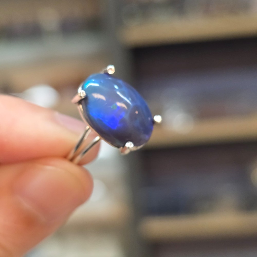 ATEŞ OPAL EL İŞÇİLİĞİ GÜMÜŞ YÜZÜK 3,00GR A8