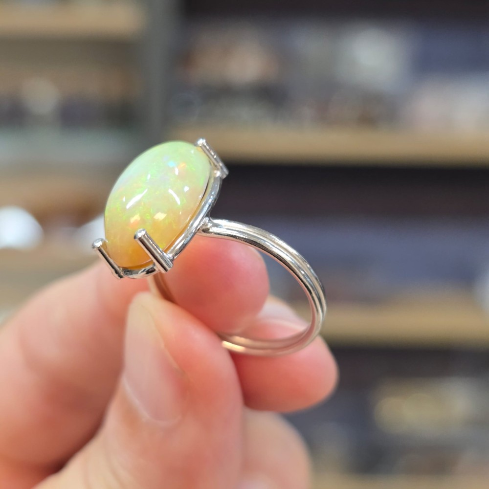 ETİYOPYA OPAL EL İŞÇİLİĞİ GÜMÜŞ YÜZÜK 3,13GR A7 - Görsel 3