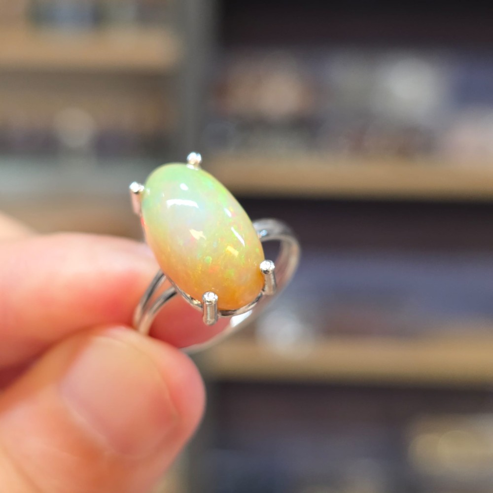 ETİYOPYA OPAL EL İŞÇİLİĞİ GÜMÜŞ YÜZÜK 3,13GR A7