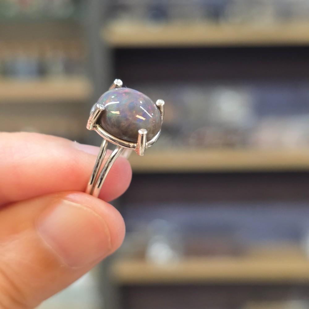 ATEŞ OPAL EL İŞÇİLİĞİ GÜMÜŞ YÜZÜK 2,70GR A4 - Görsel 3