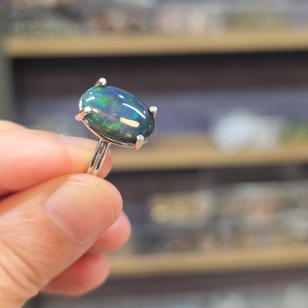 ATEŞ OPAL EL İŞÇİLİĞİ GÜMÜŞ YÜZÜK 2,65GR A3 - Görsel 3