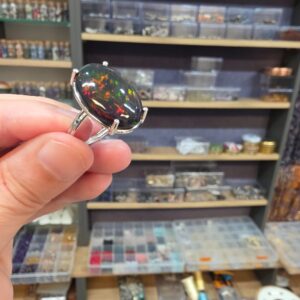 ATEŞ OPAL EL İŞÇİLİĞİ GÜMÜŞ YÜZÜK 4,71GR A19
