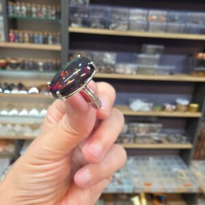 Alternative view of ATEŞ OPAL EL İŞÇİLİĞİ GÜMÜŞ YÜZÜK 2,45GR A12