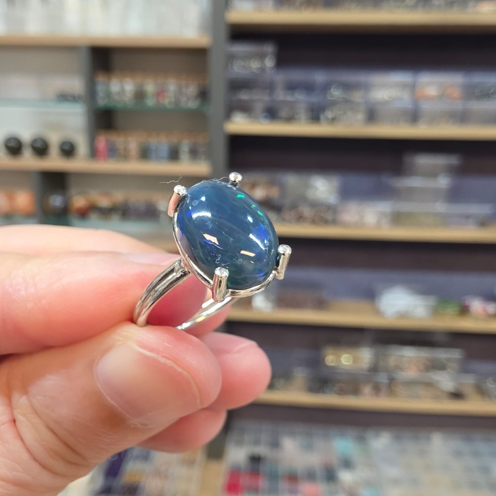 ATEŞ OPAL EL İŞÇİLİĞİ GÜMÜŞ YÜZÜK 2,72GR A16
